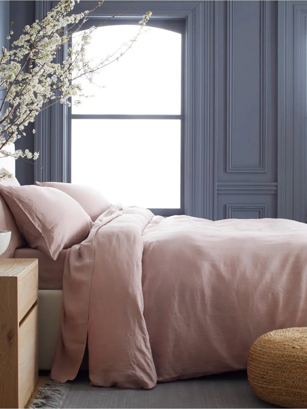 Dusty Mauve European Linen King Sham Set